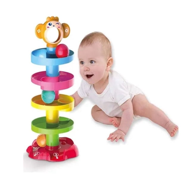 Jouet Ball Drop Tour En Spirale – Rampe De Chute De Balles 3/5/7 Étages – ABS Résistant – Développe La Coordination Et La Motricité – Idéal Pour Bébé 9-18 Mois