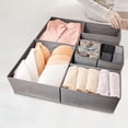 thumbnail image 5 of Ovzne Indoor Storage Box Card Storage Box 6-Piece Foldable Drawer Wardrobe Storage Box Drawer-Style Six-Piece Set Foldable Storage Box Makeup Bag Storage Bag On Clearance, 5 of 5