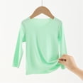 thumbnail image 2 of SHTXOZHI Girls Boys Long Sleeve Layering Shirts Kids Solid Color Crewneck Basic Fall Tops Tees 2-13 Years, 2 of 5