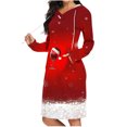 thumbnail image 2 of TIMIFIS Robe Chandail à Capuche pour Femme, Imprimé de Noël, Ample, Manches Longues, Haut Chandail à Capuche, Robe à Capuche avec Poches, 2 of 6