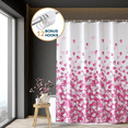 thumbnail image 1 of ComfiTime Rideau de Douche - Rideau de Salle de Bain en Tissu Robuste et Résistant à la Moisissure, Imperméable, Lavable à la Machine, Ourlet Lesté, Motif Floral Rose Petal, 72 Pouces L x 72” H,Pink, 1 of 12