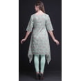 thumbnail image 3 of Bimba Kurti Asymétrique à Imprimé Floral Rose Verte et Renoncule pour Femmes, Robe d'Été Indienne Tunique, XX-Grand, 3 of 6