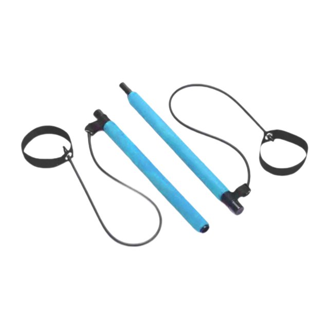 koolsoo Barre de Pilates à 2 Sections Bâton d'Exercice pour Musculation Intérieur Extérieur Squat Bleu