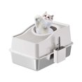 thumbnail image 1 of Ourlova Stainless Steel Litter Box With Lid, Enclosed Litter Box With Cat Litter Mat And Scoop, Extra Large High Sided Cat Litter Trays, Easy Clean, Detachable, 1 of 7