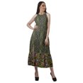 thumbnail image 2 of Moomaya Robe Longue Maxi de Fête pour Femmes en Rayonne Imprimée à Encolure Licou avec Fente avant, 2 of 4
