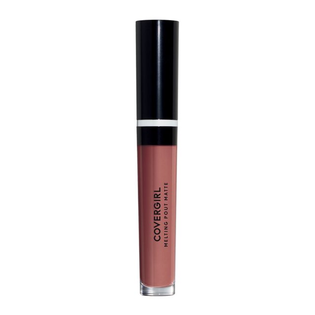 COVERGIRL Melting Pout Rouge à Lèvres Liquide Mat en tube Mince avec Capuchon Noir et base Transparente Mettant en Valeur une Couleur de rose Atténuée, Doté d'Une Formule Mate Nourrissante et Anti-Embrassements Conçue pour une Tenue Confortable jusqu'à 24 Heures.