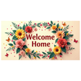 thumbnail image 3 of Welcome Home Banner Floral Butterfly Decor Wall Background for Party Wedding Garden Backdrop Photo Prop Event Decorations Vibrant Flower Display, 3 of 4