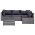 thumbnail image 5 of vidaXL 9 Piece Garden Lounge Set with Cushions Poly Rattan Grey, 5 of 5