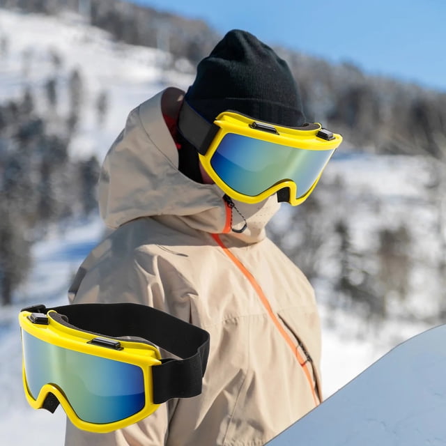 EGNMCR Double Layer Mountaineering Ski Goggles Outdoor Large Frame And Sand Colorful Polarized Sports Glasses PC ski goggles