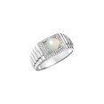 thumbnail image 4 of RYLOS Men's Ring 14K White Gold Ring, 7MM Round Shape Gemstone Designer Style Ring Fun & Fabulous Opal October Birthstone Rings Gold Size 12, 4 of 7