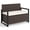 Brown, variant on Costway Patio Storage Bench Wicker Loveseat with Built-in Storage & Long Seat Cushion Brown