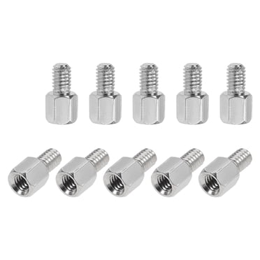 Unique Bargains M4 x 6 mm + 6 mm Male to Female Hex Nickel Plated Spacer Standoff 10 Pcs