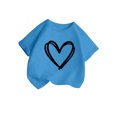 thumbnail image 3 of WEAIXIMIUNG T-Shirts à Manches Longues Junior Filles Enfants Mignon Graphique Col Rond T-Shirt à Manches Courtes Été Décontracté T-Shirt 130, 3 of 5