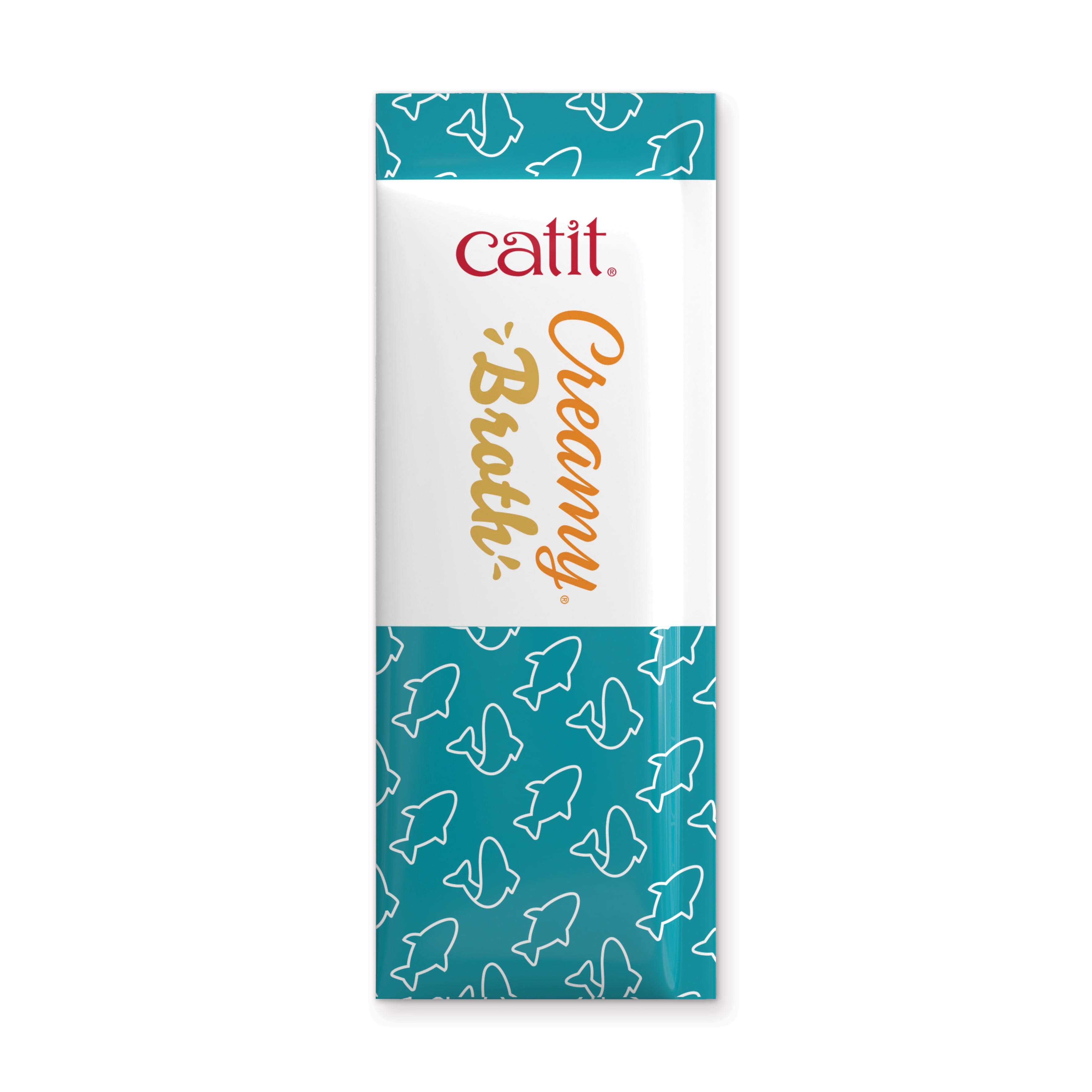 Catit Creamy Broth Tuna & Salmon Shredded Cat Treat, 4 x 40 G