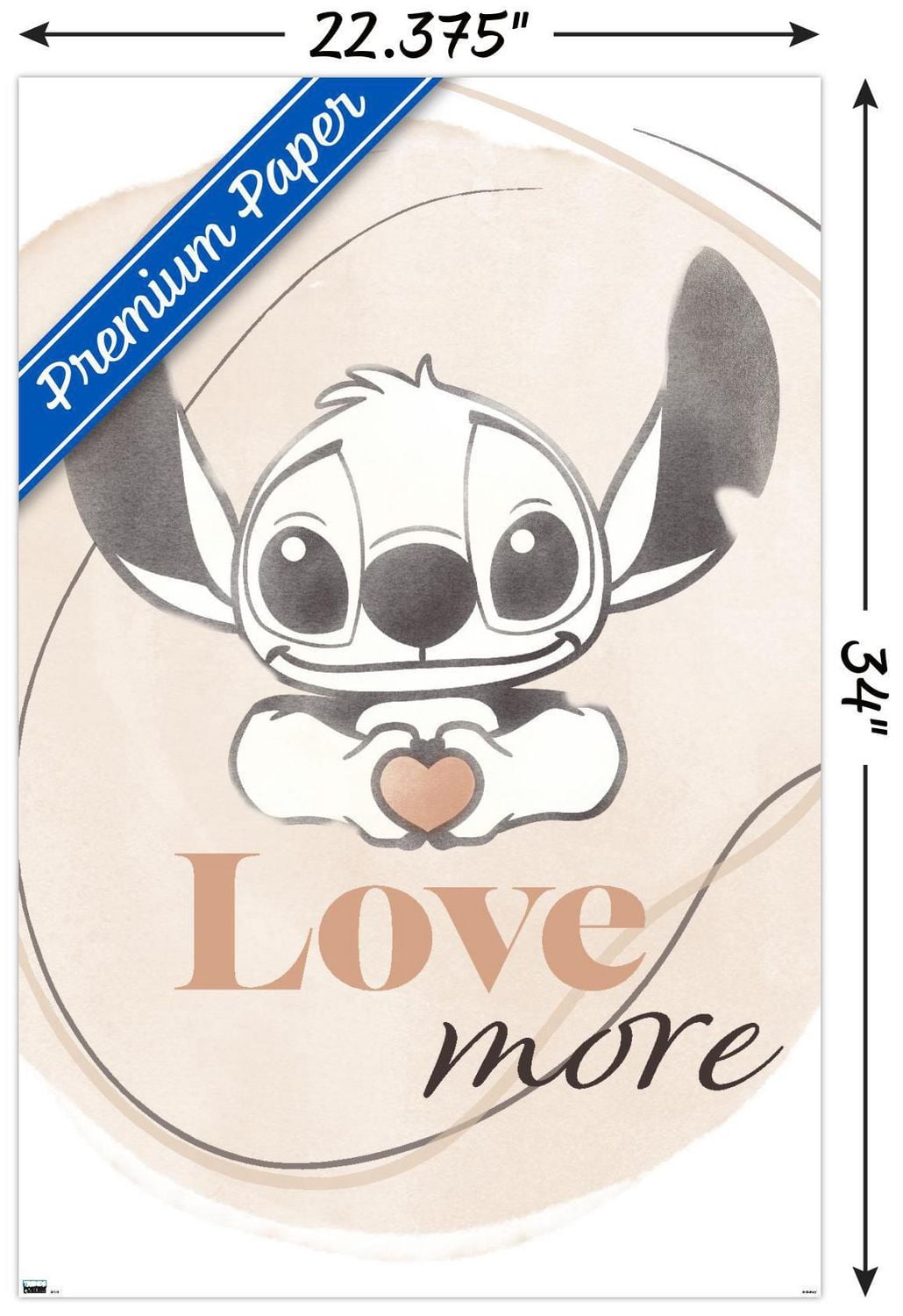 Disney Lilo and Stitch - Love More Wall Poster, 22.375" x 34"