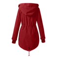 thumbnail image 4 of WEIYLL Womens Fleece Jacket Warm Solid Color Hooded Zipper Pockets Red Womens Clothing Size L, 4 of 4