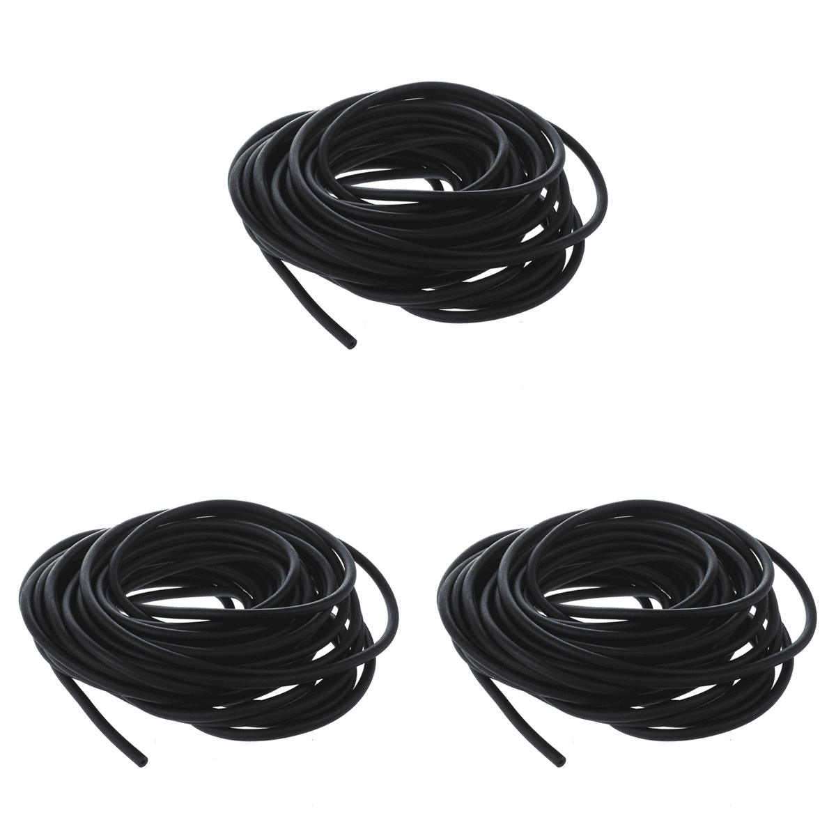 3X Tubing Exercise Rubber Resistance Band Catapult Dub Elastic, Black 10M