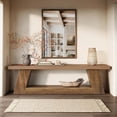 thumbnail image 5 of Tribesigns 63" Wooden Entryway Bench with Storage Shelf, Rustic Extra Long 2-Tier Narrow Hallway Seating Bench for Living Room, Bedroom, Kitchen，Brown, 5 of 5