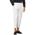 thumbnail image 4 of INSPIRE CHIC Men's Formal Cropped Pants Solid Color Flat Front Dress Trousers White 38, 4 of 6