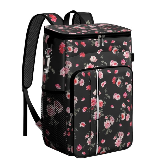 Wildflower and Butterfly Tropical Floral Insulated Cooler Backpack - 20L Lightweight & Portable