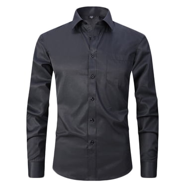 AherBiu Chemise Habillée pour Hommes à Manches Longues, Boutonnée, Coupe Régulière, Haut de Chemise Ajustée, Travail Bureau Décontracté Affaires, Chemises