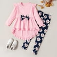 thumbnail image 4 of PatPat Kid Girl Long Sleeve T-Shirt and Flower Legging 2Pcs Outfit Set Size 4-12, 4 of 6