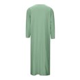thumbnail image 4 of LUOGENLI T-shirts pour Homme pour Hommes Hommes Col en V Lin Manches Longues Caftan Thobe Longue Robe Chemise Robe Décontractée Robe Tee T-shirts Hommes Grande Taille et Grande Stature la Saint-Patrick Vert XXXXXL, 4 of 8