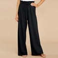 thumbnail image 2 of CEHVOM Pantalon de Jambe Long en Lin de Coton Massif Décontracté pour Femmes, 2 of 8