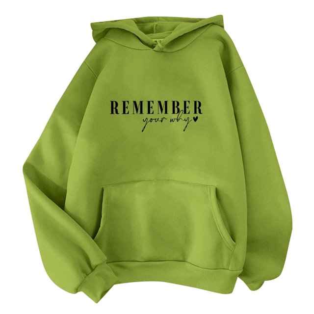 KIHOUT Spring Winter Womens Tops Fashion Classic Solid Color Long Sleeve Hooded Pocket Tops Sweatshirts
