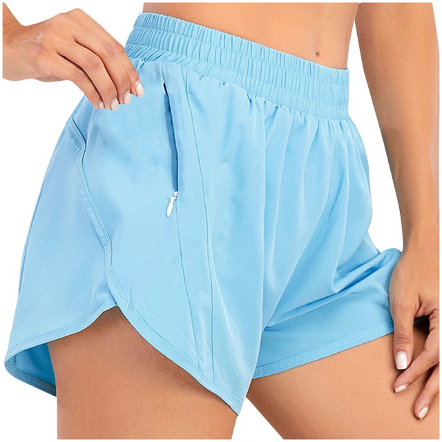 Timegard Running Shorts for Women Elastic Waist Lightweight Solid Color Track Shorts Loose Athletic