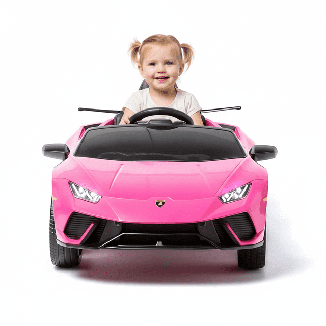 KidsVIP 12V Lamborghini Huracan 4x4 Ride-On Car W/ Rubber Wheels, Bluetooth Music & Remote