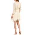 thumbnail image 3 of INSPIRE CHIC Women's Solid Cute V Neck Half Sleeve Flowy A-Line Chiffon Dress, 3 of 6