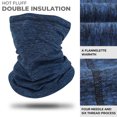 thumbnail image 2 of 2 Pieces Fleece Neck Gaiter Ski Mask Windproof Soft Neck Warmer Skiing Hiking Running Navy Blue, 2 of 7