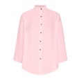 thumbnail image 4 of Timegard Chemises pour Femmes en Coton et Lin à Boutons, Col à Revers, Blouse à Manches 3/4, Hauts d'Automne avec Poches, 4 of 5