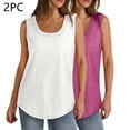 thumbnail image 2 of Yuyuzo 2 Pcs Débardeurs Grande Taille pour Femmes Sans Manches Col Rond T-Shirts Décontractés Amples Tunique d'Été, 2 of 7
