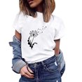 thumbnail image 2 of Pompotops T-Shirt Décontracté pour Femme à Col Rond d'Été Aguichant à Imprimé Coupe Régulière à Manches Courtes pour Femme Liquidation, 2 of 5