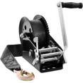 thumbnail image 1 of VEVOR Hand Winch, 3500 lbs Pulling Capacity, Boat Trailer Winch Heavy Duty Rope Crank with 33 ft Polyester Strap and Two-Way Ratchet, Manual Operated Hand Crank Winch for Trailer, Boat or ATV Towing, 1 of 9