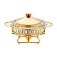 thumbnail image 1 of Tnarru Buffet Food Warmer Buffet Server Metal Rack Cookware Food Warmer Tray Catering Buffet Warmer for Wedding Event Party Birthday Gold, 1 of 8
