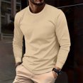 thumbnail image 2 of FAIWAD Mens Long Sleeve Tops Round Neck Basic Pullover Tops Classic Solid Color Lightweight Blouse Tops, 2 of 6