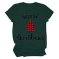 thumbnail image 1 of Haut de Sapin de Noël Femme Décontracté Col Rond Manches Courtes T-shirt Imprimé Sapin de Noël Haut, 1 of 6