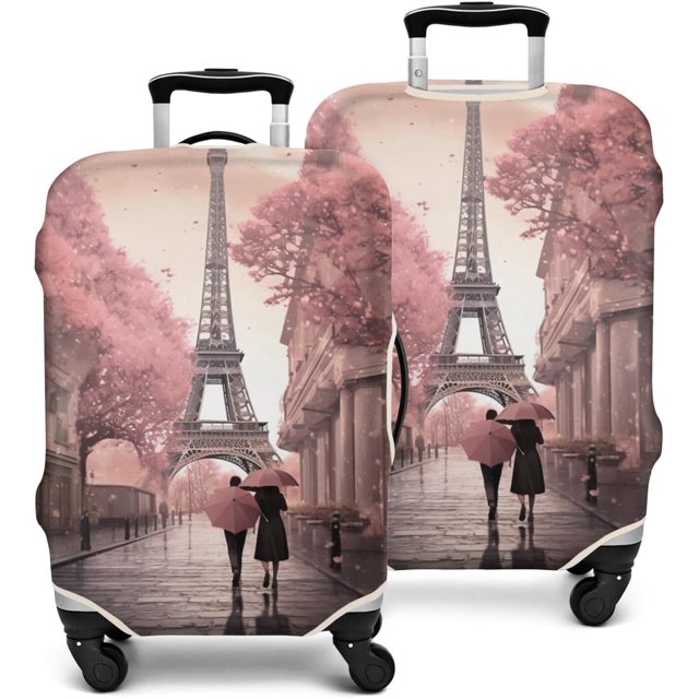 Travel Luggage Cover Suitcase Protector Fits 18-32 Inch Luggage Wheel Covers Patterned Travel Related Items Flower Luggage Protector Elastic Luggage Anti-scratch Suitcase Cover S
