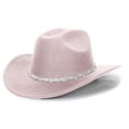 thumbnail image 3 of Men's And Women's Woolen Hats Western Cowboy Top Hat Three Of Rhinestones, 3 of 4