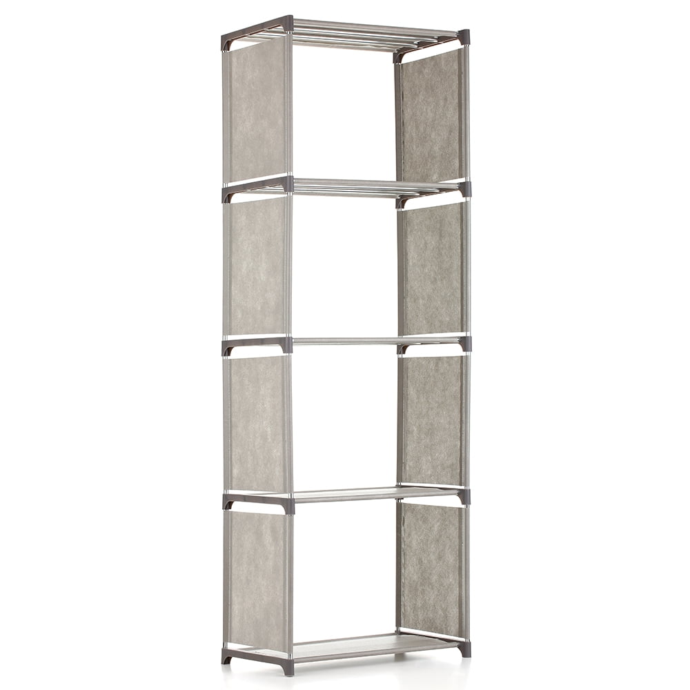 5-Shelf Bookcase Book Shelves Bookshelf Storage Bin Books Display Shelving Unit Organizer Grey-5-Shelf