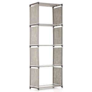 5-Shelf Bookcase Book Shelves Bookshelf Storage Bin Books Display Shelving Unit Organizer Grey-5-Shelf