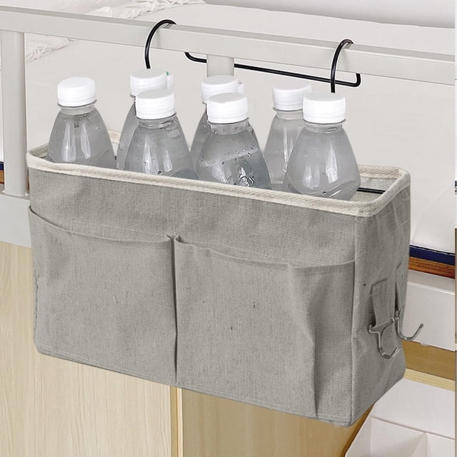 Birdeem Bedside Storage Organizer,Hanging Basket Shelf with Canvas Fabric and Metal Frame,for Bunk Beds and Home Use,Multiple Pockets Easy Installation Space Saver