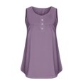 thumbnail image 4 of Dealovy Plus Size Tank Tops for Women Casual Sleeveless Scoop Neck Buttons Ruched Solid Color Loose Flowy Tees, 4 of 5