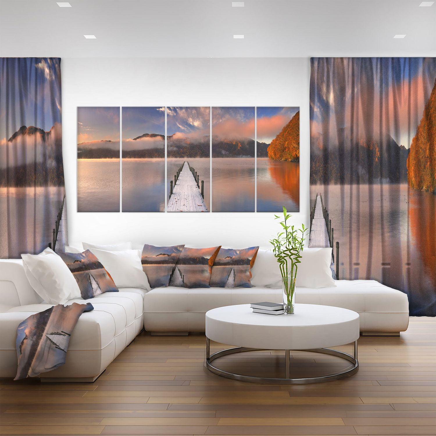 Design Art Jetée Au Lac Japon Art Sur Toile