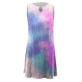 thumbnail image 4 of HKEJIAOI Robe Florale pour Femmes Robe d'Anniversaire Mode Féminine Imprimée Confortable Ample Sans Manches Décontractée Hauts Robe Économies Liquidation Violet, 4 of 4
