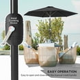 thumbnail image 4 of Outsunny Patio Sun Umbrella, Outdoor Parasol with 6 Ribs, Black, 4 of 10