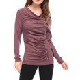 thumbnail image 1 of INSPIRE CHIC Haut Froncé à Manches Longues pour Femme, Col Bénitier, Boutons Décoratifs, Rouge, 2TG, Saint-Patrick, 1 of 6